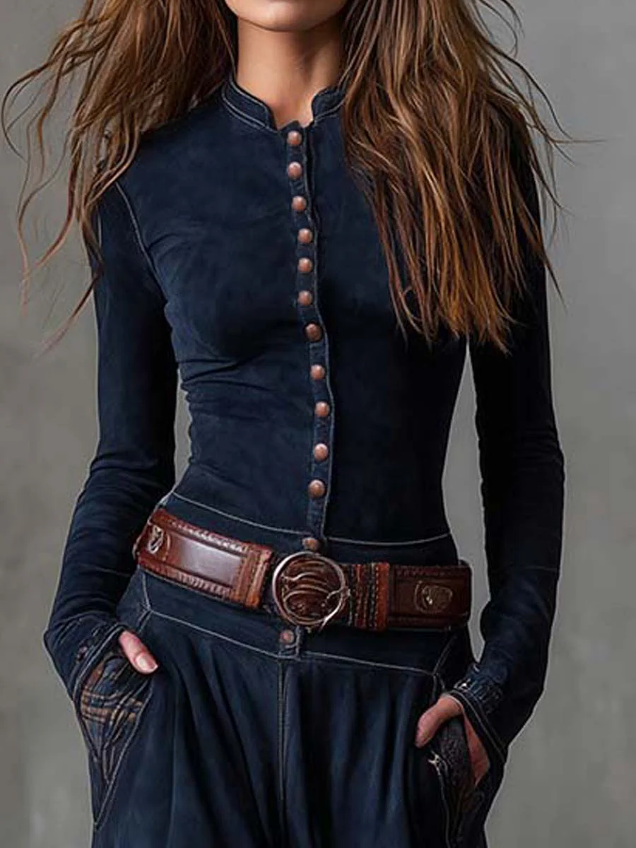 Elisa | Maxikleid aus Wildleder mit Gürtel