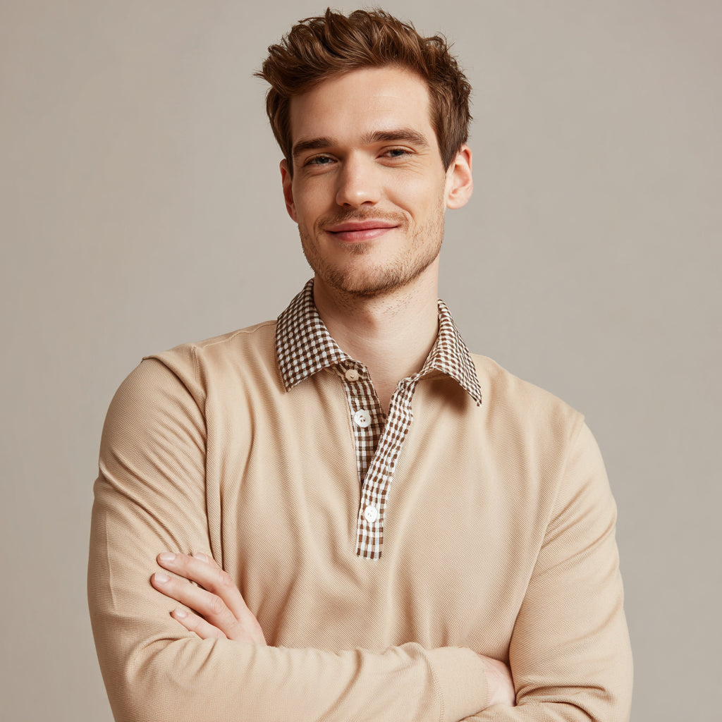 Essential Langarm-Poloshirt