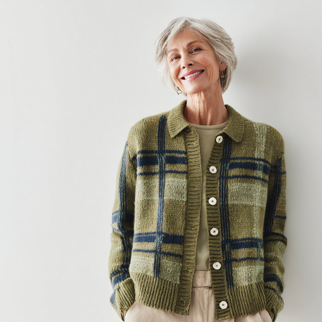 Anna™ | Weicher Karostrick-Cardigan