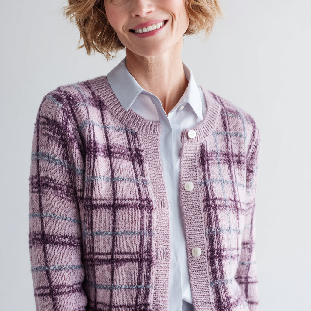 Anna™ | Weicher Karostrick-Cardigan