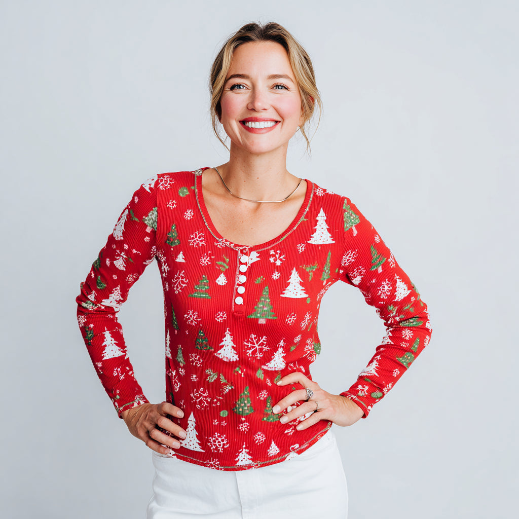 Edith | Weihnachts-Pullover mit Knöpfen