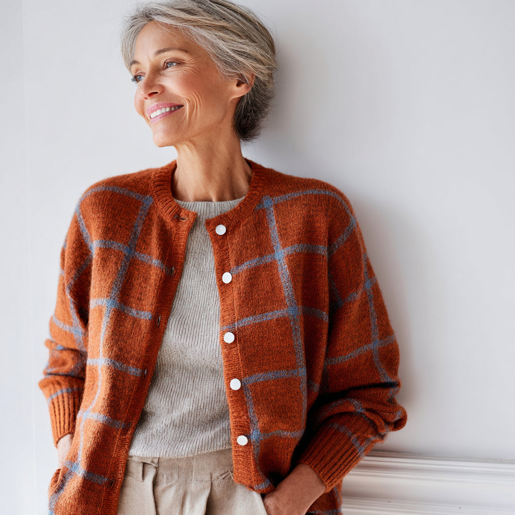 Anna™ | Weicher Karostrick-Cardigan