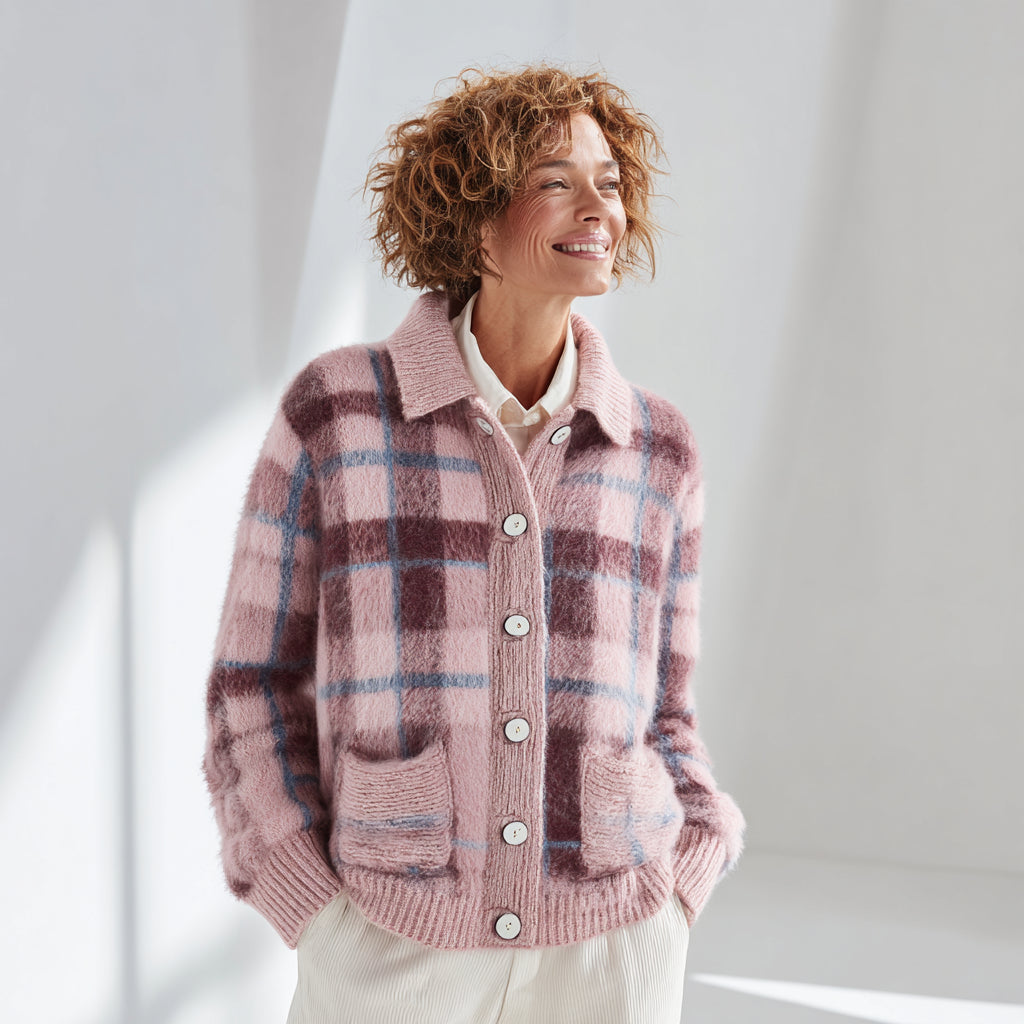Anna™ | Weicher Karostrick-Cardigan