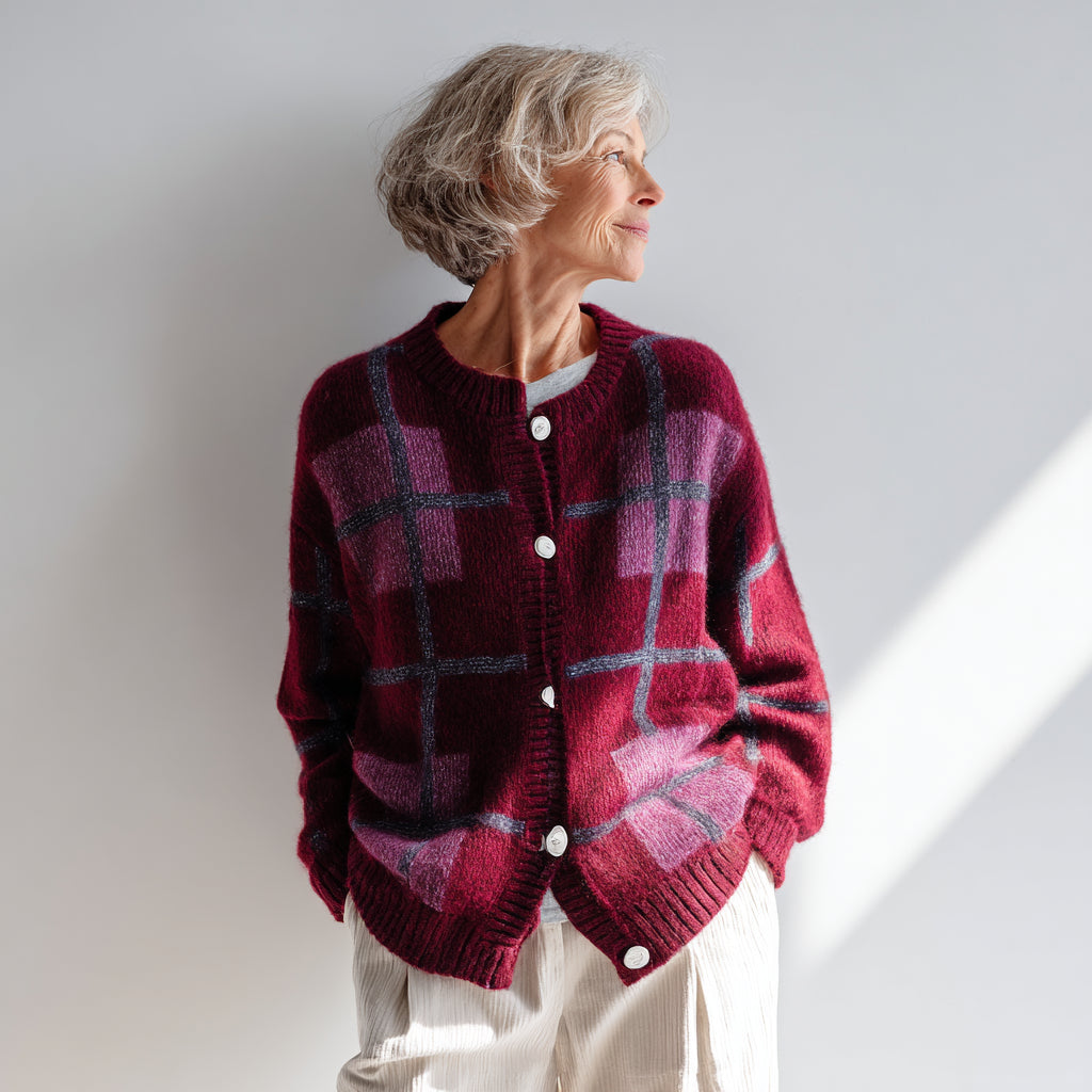 Anna™ | Weicher Karostrick-Cardigan