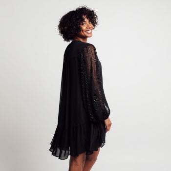 Glitzer-Spitzenkleid mit Schleifendetail