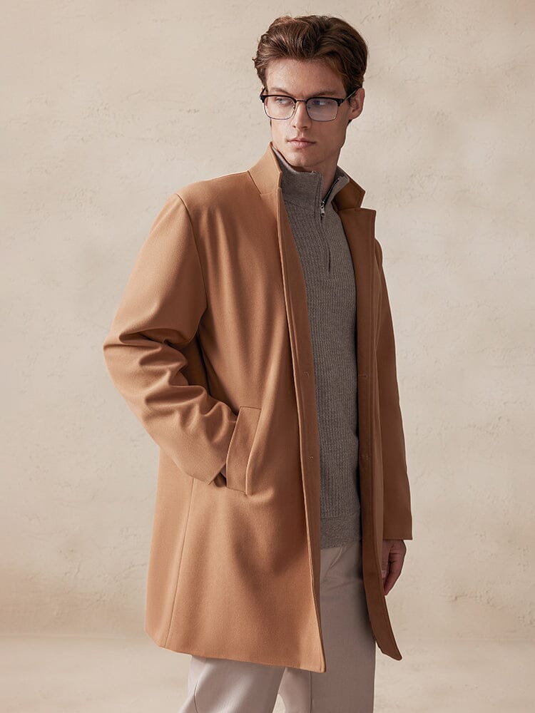 Lässiger Tweedmantel mit Stehkragen