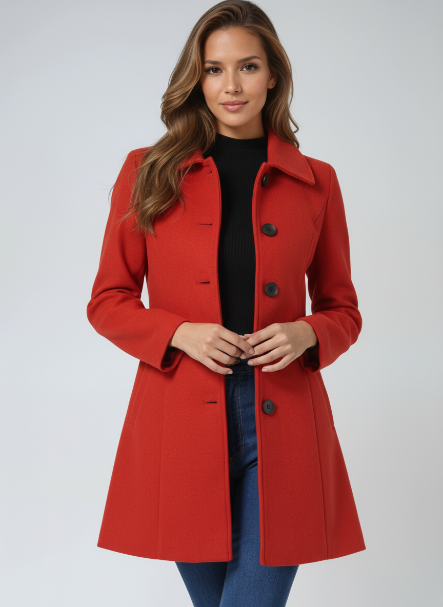 JOSEPHINE – Einreihiger Winter-Trenchcoat