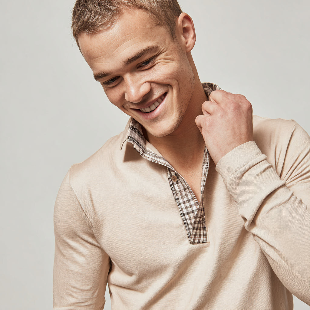 Essential Langarm-Poloshirt