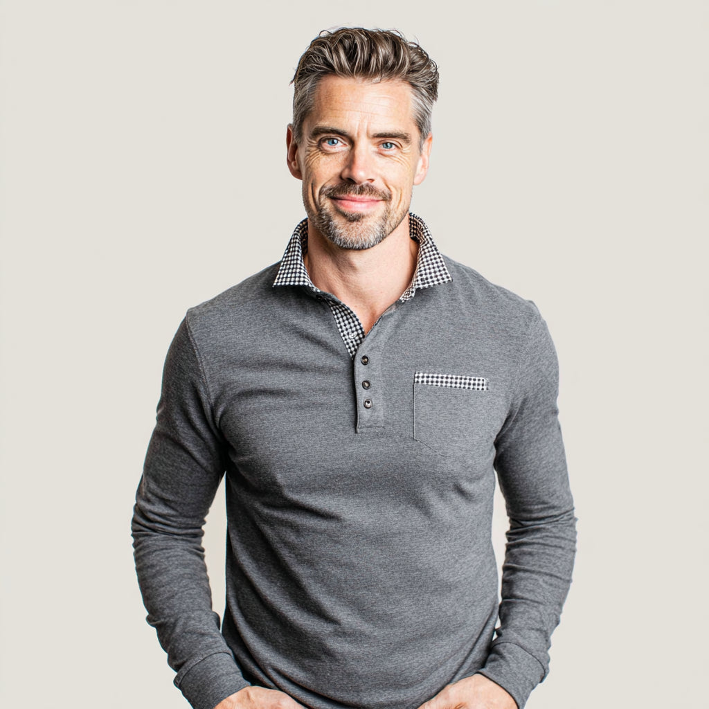 Essential Langarm-Poloshirt