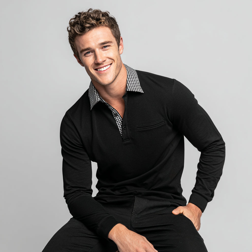 Essential Langarm-Poloshirt