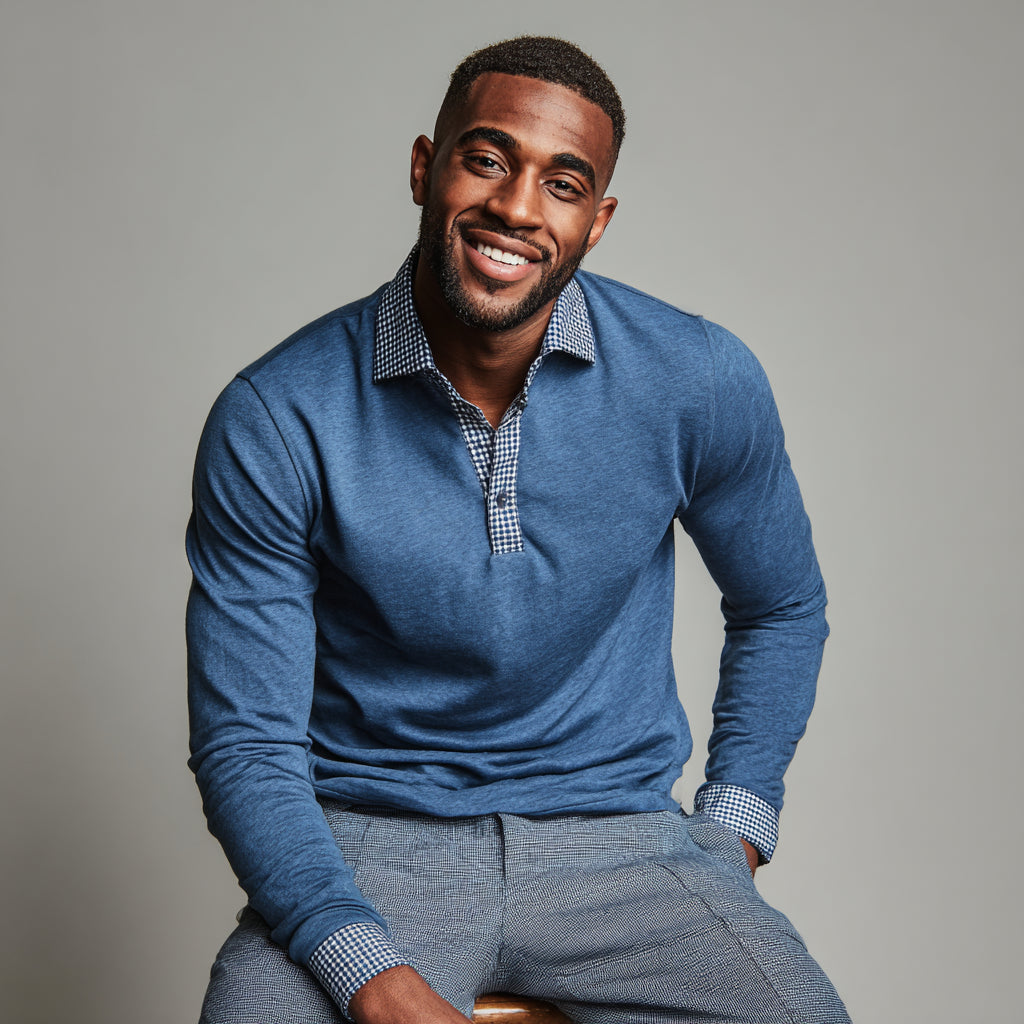 Essential Langarm-Poloshirt