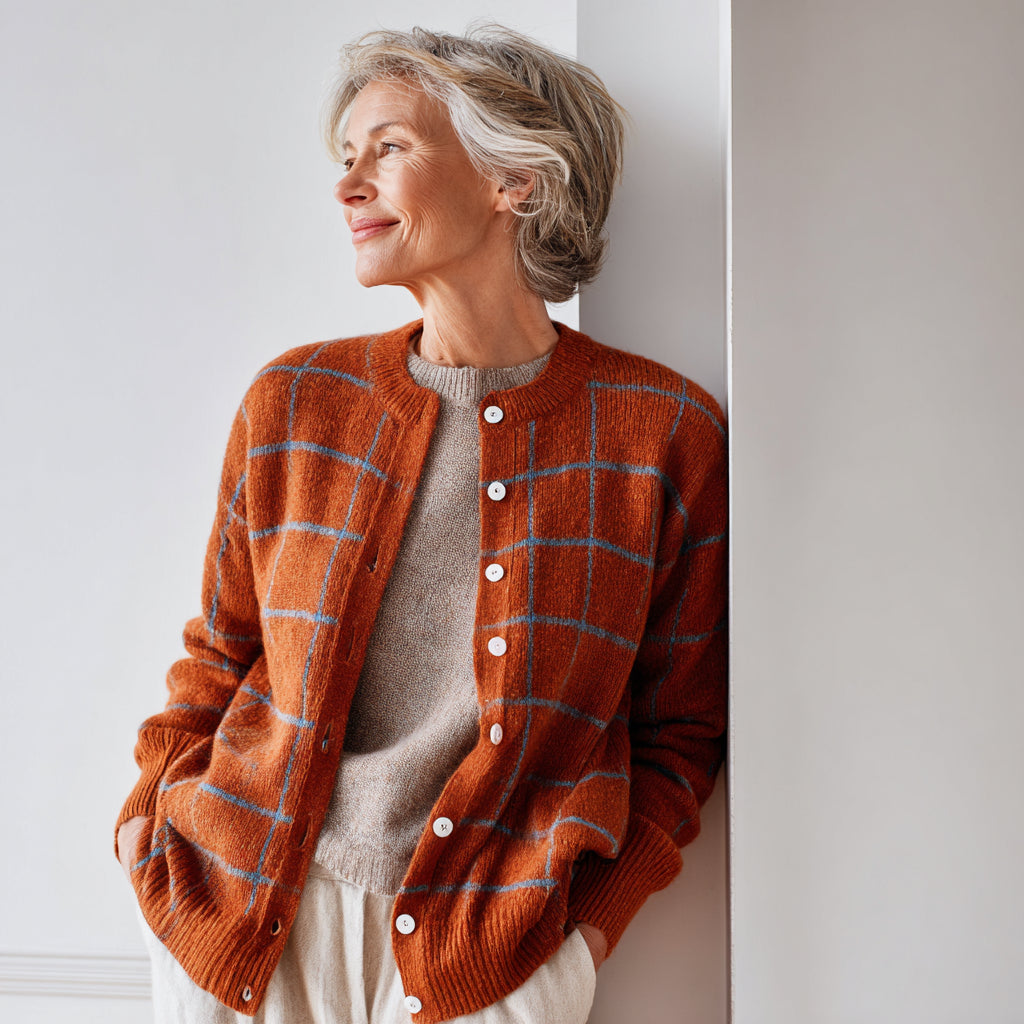 Anna™ | Weicher Karostrick-Cardigan