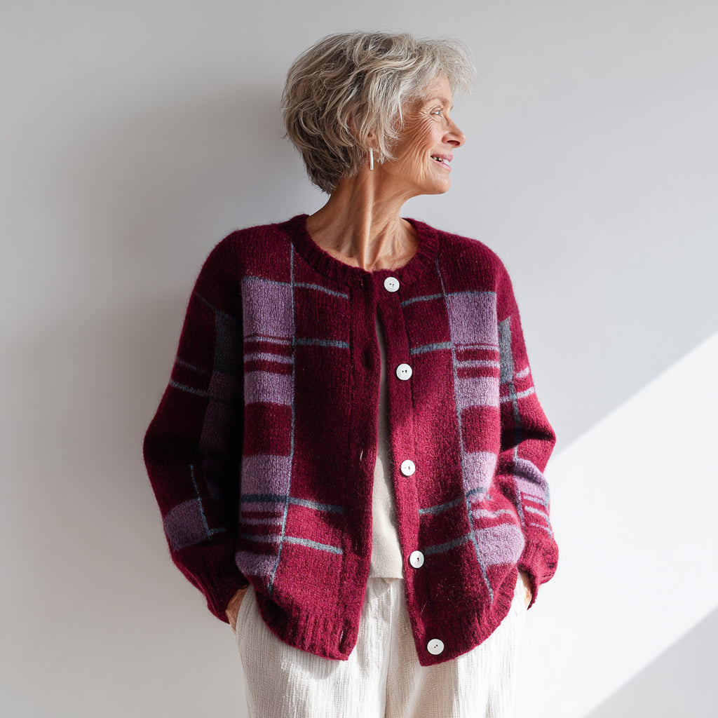 Anna™ | Weicher Karostrick-Cardigan